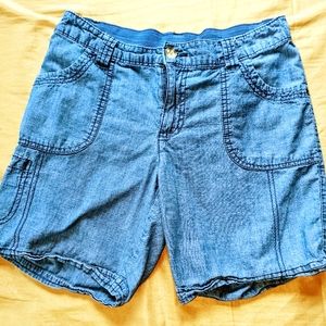 Women's White Stag Blue Shorts Size 6